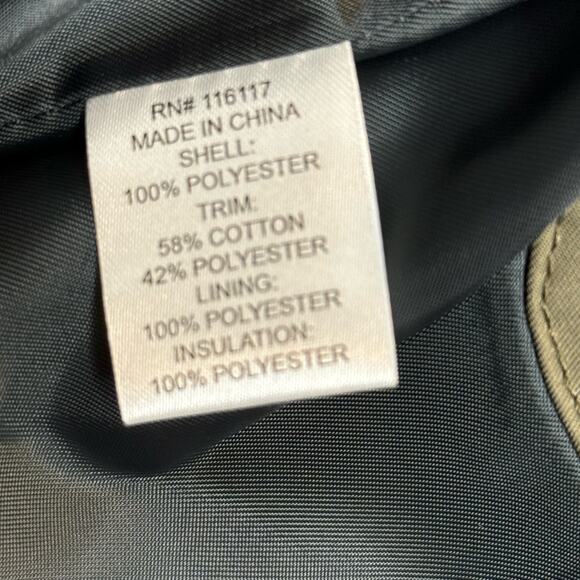 Overland Mens Army Green Polyester Vest Size Small Herringbone Pockets - Picture 9 of 9